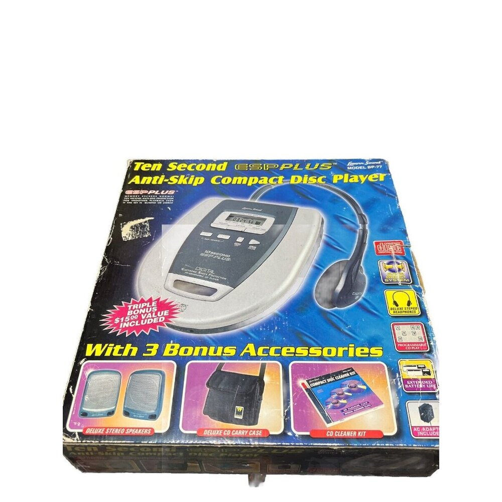 Lenoxx Sound Portable Programmable Compact CD Player Speaker BP-77 BRAND New